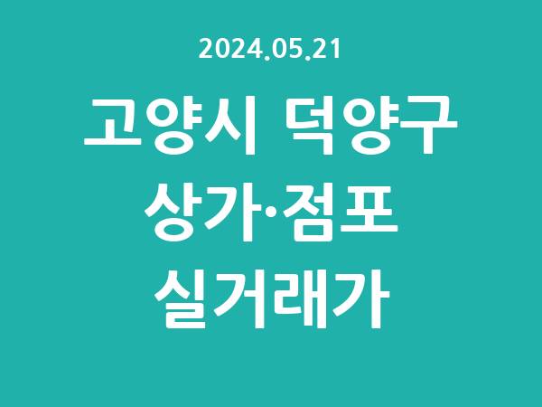 2024.05.21] 고양시 덕양구 상가 실거래가 신고 리스트 정리