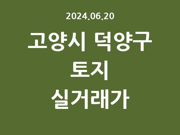 2024.06.20] 고양시 덕양구 토지 실거래가 신고 리스트 정리