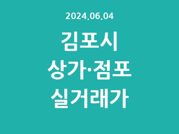 2024.06.04] 김포시 상가 실거래가 신고 리스트 정리