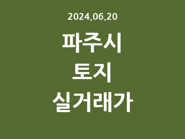 2024.06.20] 파주시 토지 실거래가 신고 리스트 정리