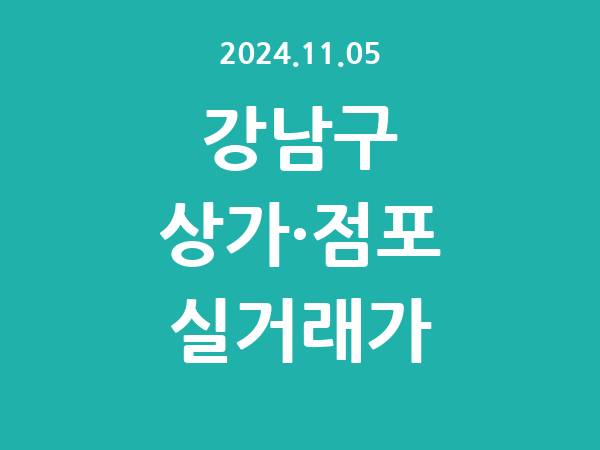 2024.11.05] 강남구 상가 실거래가 신고 리스트 정리