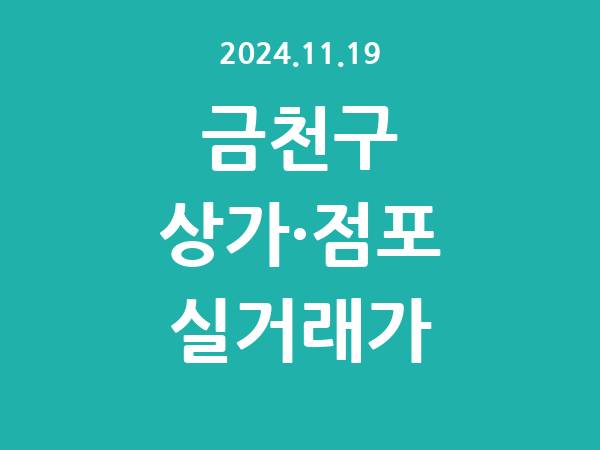 2024.11.19] 금천구 상가 실거래가 신고 리스트 정리