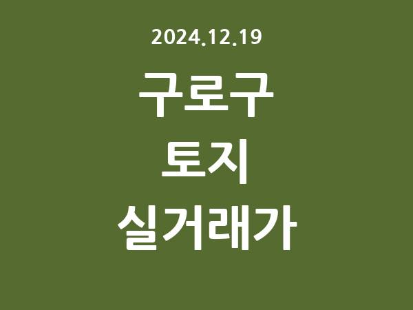 2024.12.19] 구로구 토지 실거래가 신고 리스트 정리