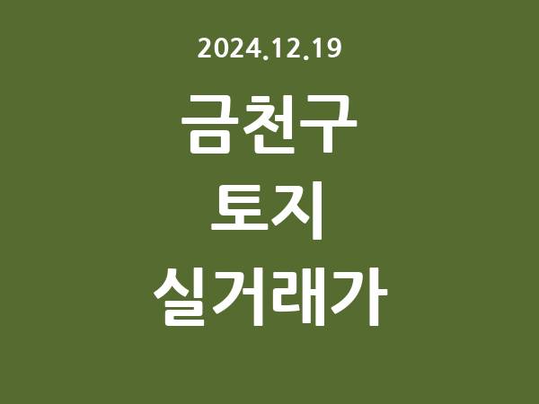 2024.12.19] 금천구 토지 실거래가 신고 리스트 정리