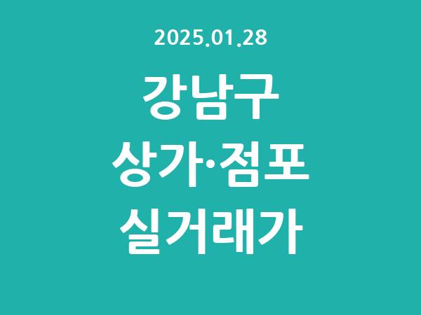 2025.01.28] 강남구 상가 실거래가 신고 리스트 정리