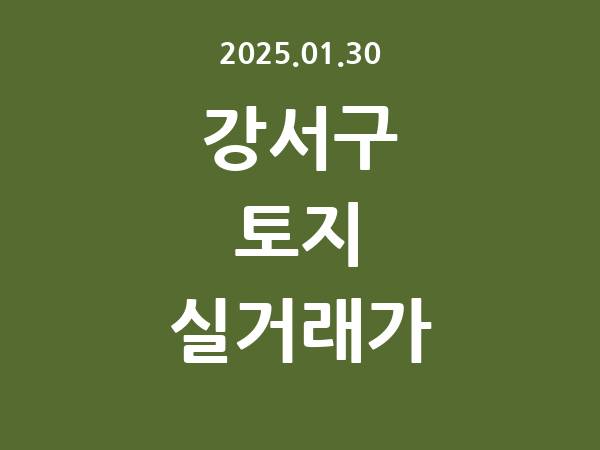 2025.01.30] 강서구 토지 실거래가 신고 리스트 정리