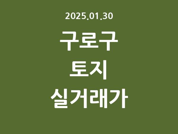 2025.01.30] 구로구 토지 실거래가 신고 리스트 정리