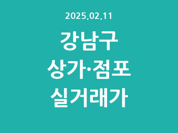 2025.02.11] 강남구 상가 실거래가 신고 리스트 정리