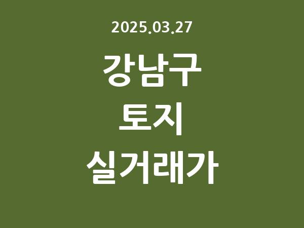 2025.03.27] 강남구 토지 실거래가 신고 리스트 정리