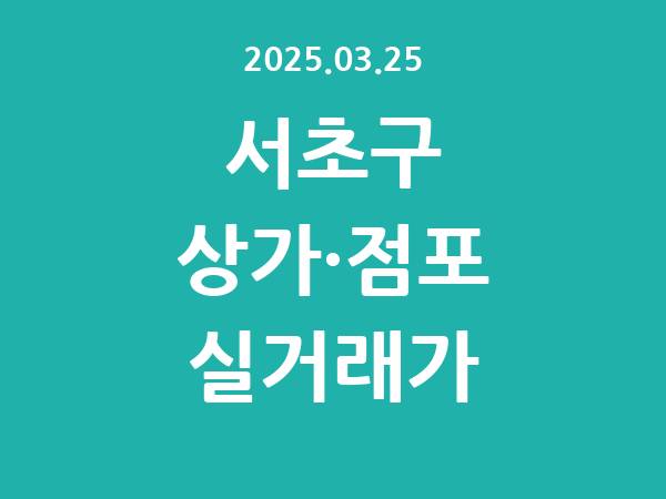 2025.03.25] 서초구 상가 실거래가 신고 리스트 정리