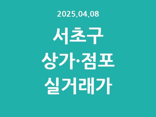 2025.04.08] 서초구 상가 실거래가 신고 리스트 정리