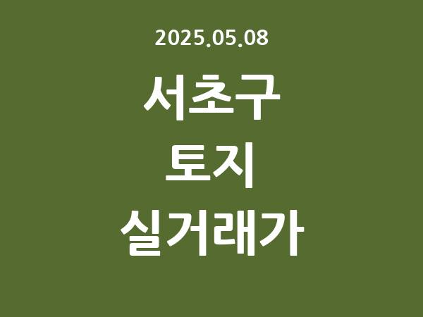 2025.05.08] 서초구 토지 실거래가 신고 리스트 정리