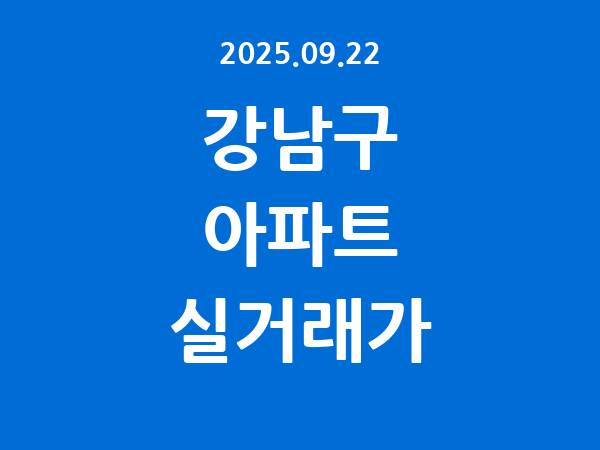 2025.09.22] 강남구 아파트 실거래가 신고 리스트 정리