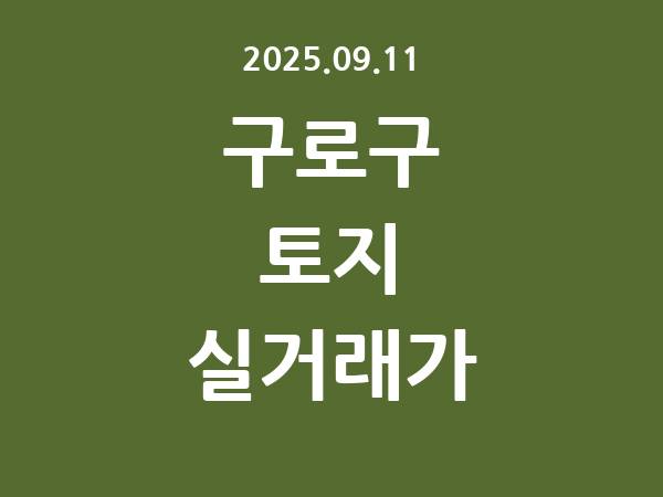 2025.09.11] 구로구 토지 실거래가 신고 리스트 정리